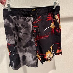Billabong Black and Red Floral Board Shorts